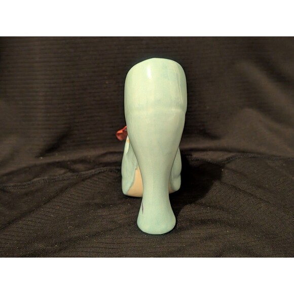 1952 Ceramic Light Blue w Red Rose & Gold High Heel Shoe by Kozaks Yankton SD - Picture 4 of 10